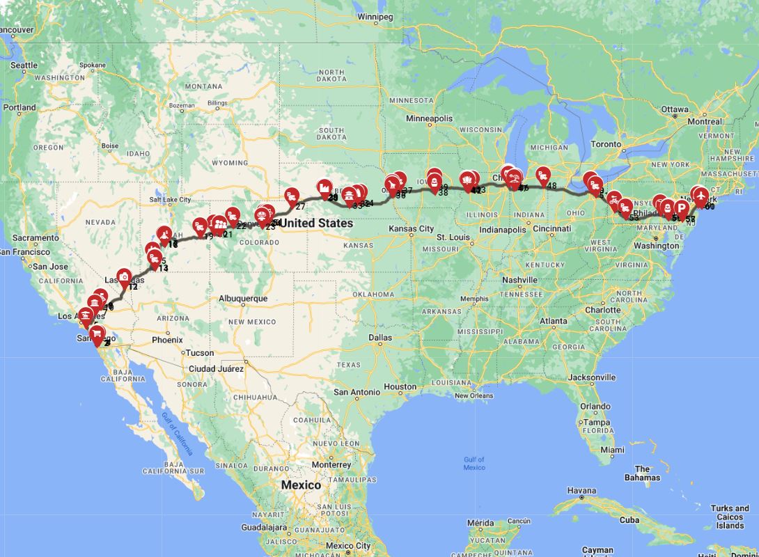 San Diego to New York motorhome route planner fully preplan RV trip